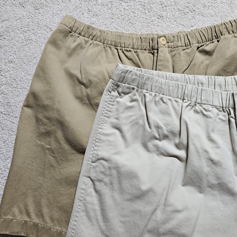Two Pair‎ Nautica Men's Khaki Shorts Zip Elastic Waist Casual Comfort Summer XXL - Picture 4 of 14